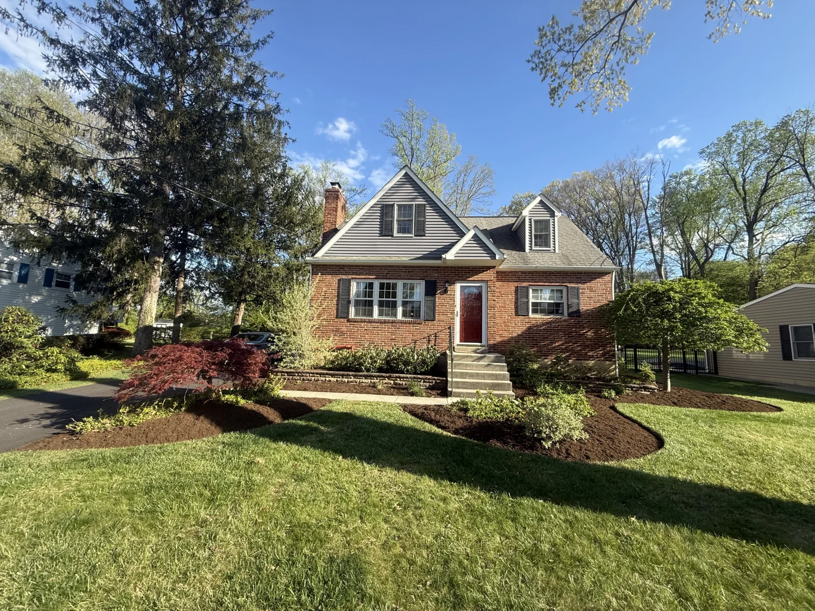 Residential yard cleanup project with fresh outdoor detail
